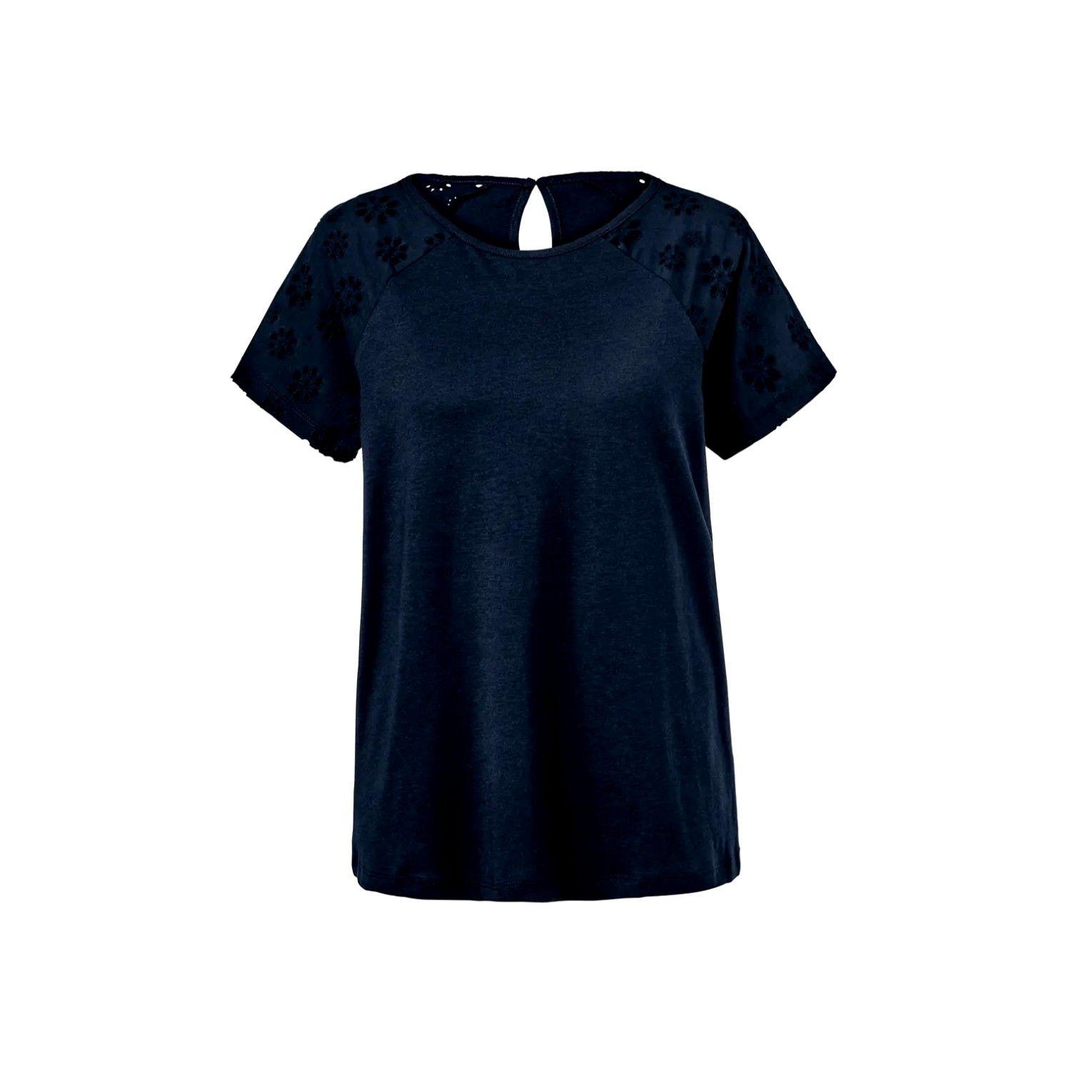 Blusa Con Bordado Azul Mujer Tchibo-0