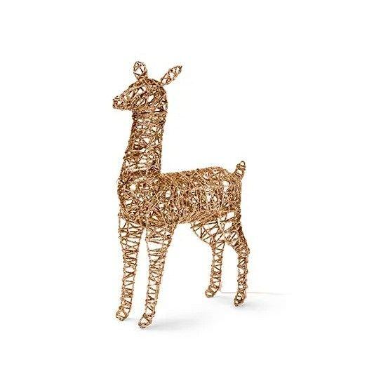 Ciervo Metálico Navidad Con LED Dorado Tchibo-0