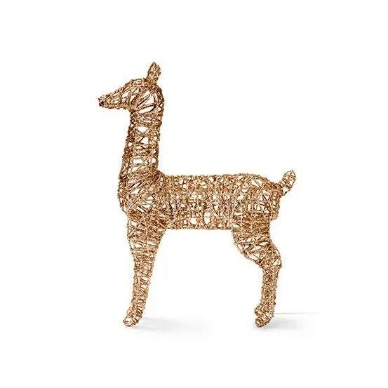 Ciervo Metálico Navidad Con LED Dorado Tchibo-1