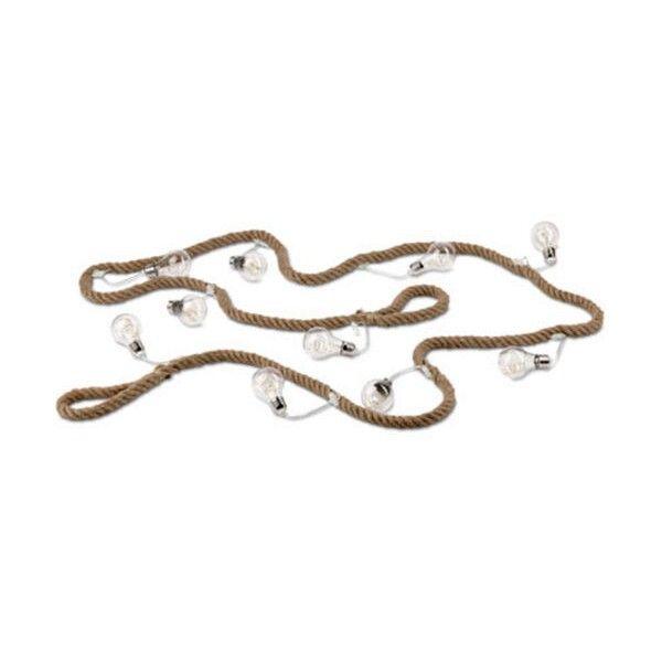 Cadena Luces LED Solares Con Cuerda Sisal Tchibo-0