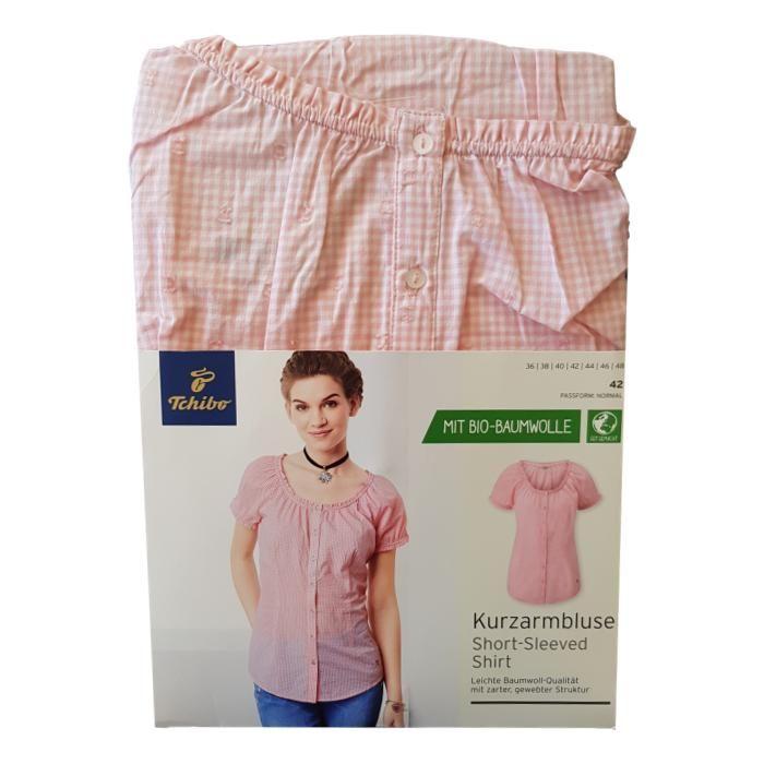 Blusa Manga Corta Rosada Mujer-1