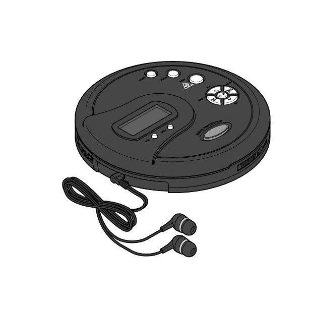 Reproductor De CD Portátil Negro Tchibo-1