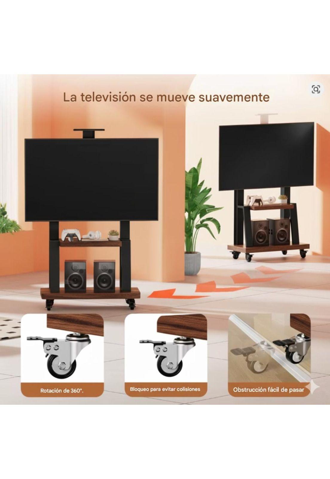 Soporte de TV Móvil con Ruedas 32"-75" y Estantes Ajustables-3