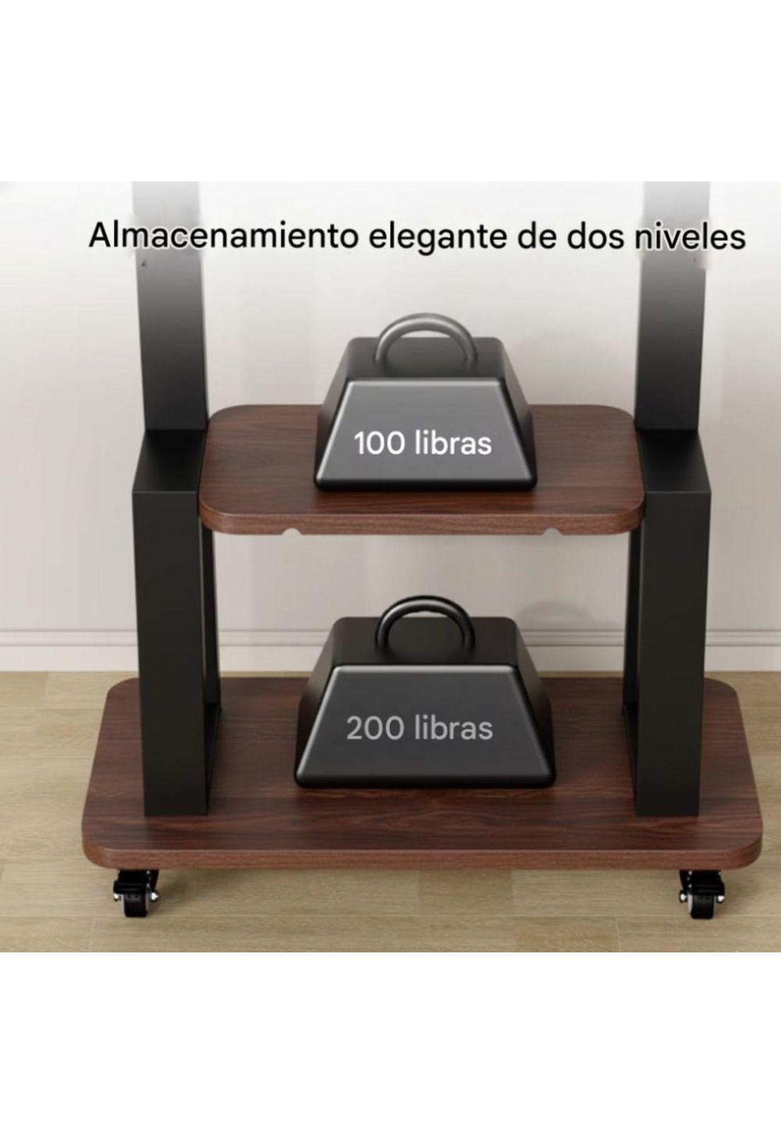 Soporte de TV Móvil con Ruedas 32"-75" y Estantes Ajustables-5