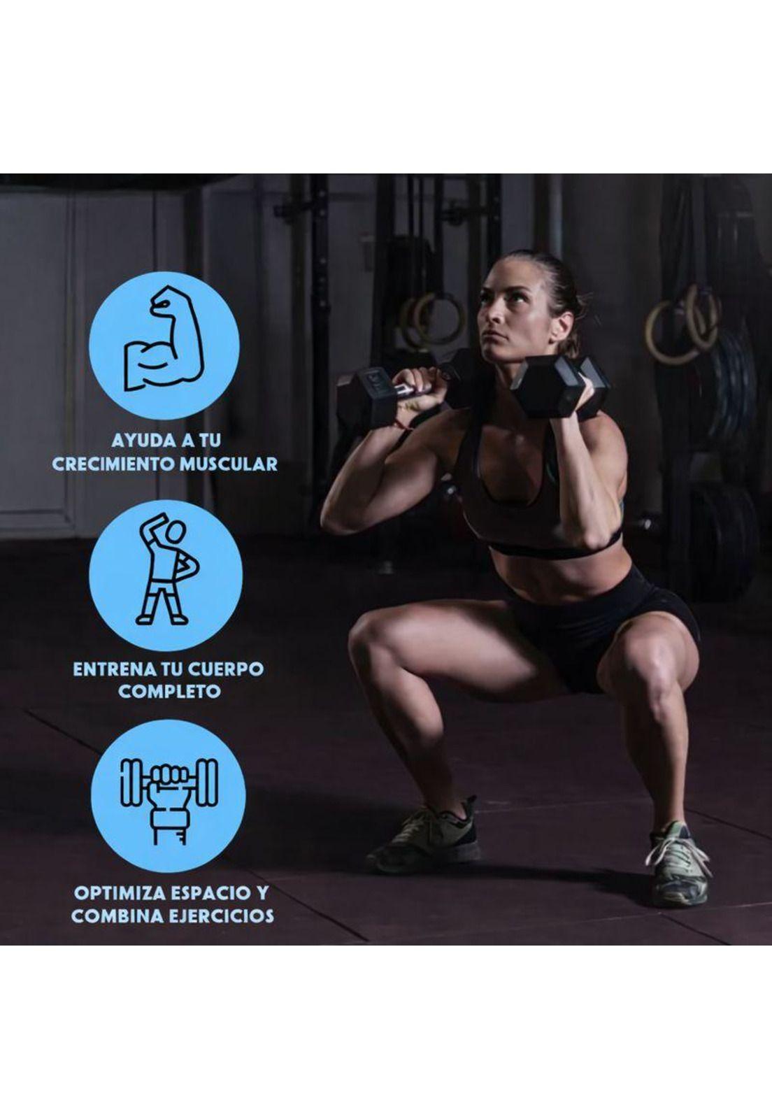 Mancuerna Profesional Hexagonal 5kg caucho  acero Fitness-4