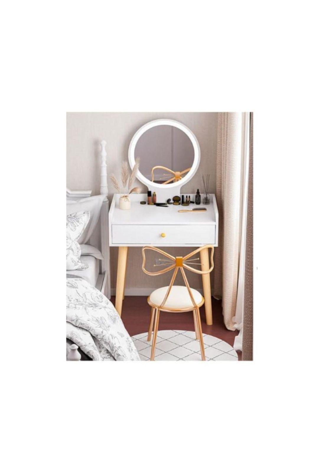 Tocador Pequeño para Dormitorio con Espejo y Cajón 120x40x50-5