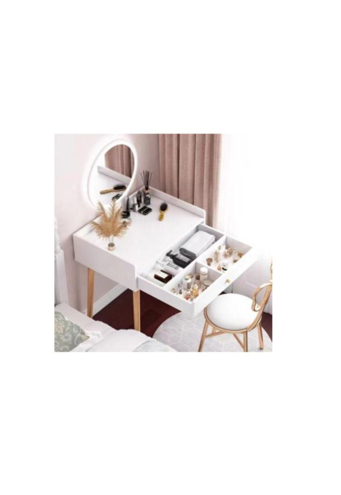 Tocador Pequeño para Dormitorio con Espejo y Cajón 120x40x50-6