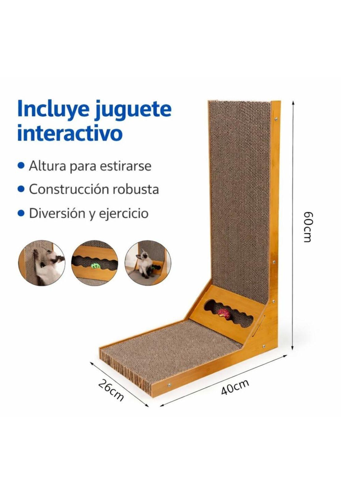 Rascador Para Gatos Madera Forma L Resistente Duradero-2