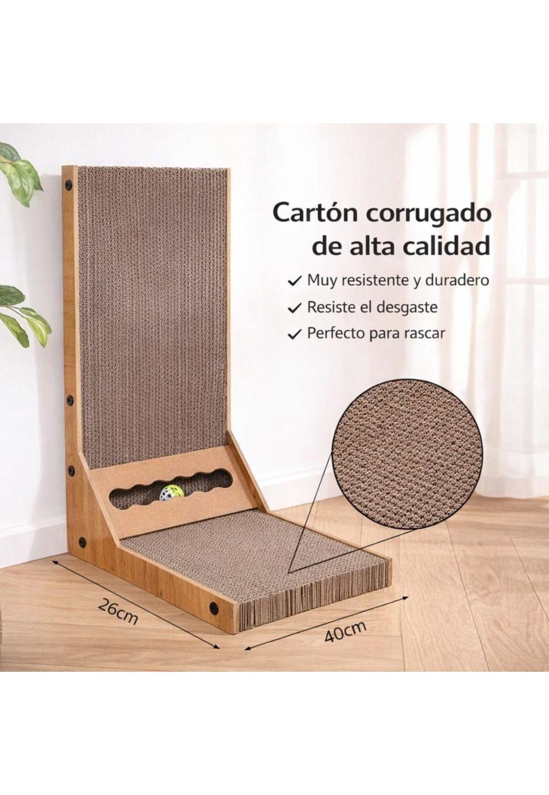 Rascador Para Gatos Madera Forma L Resistente Duradero-3
