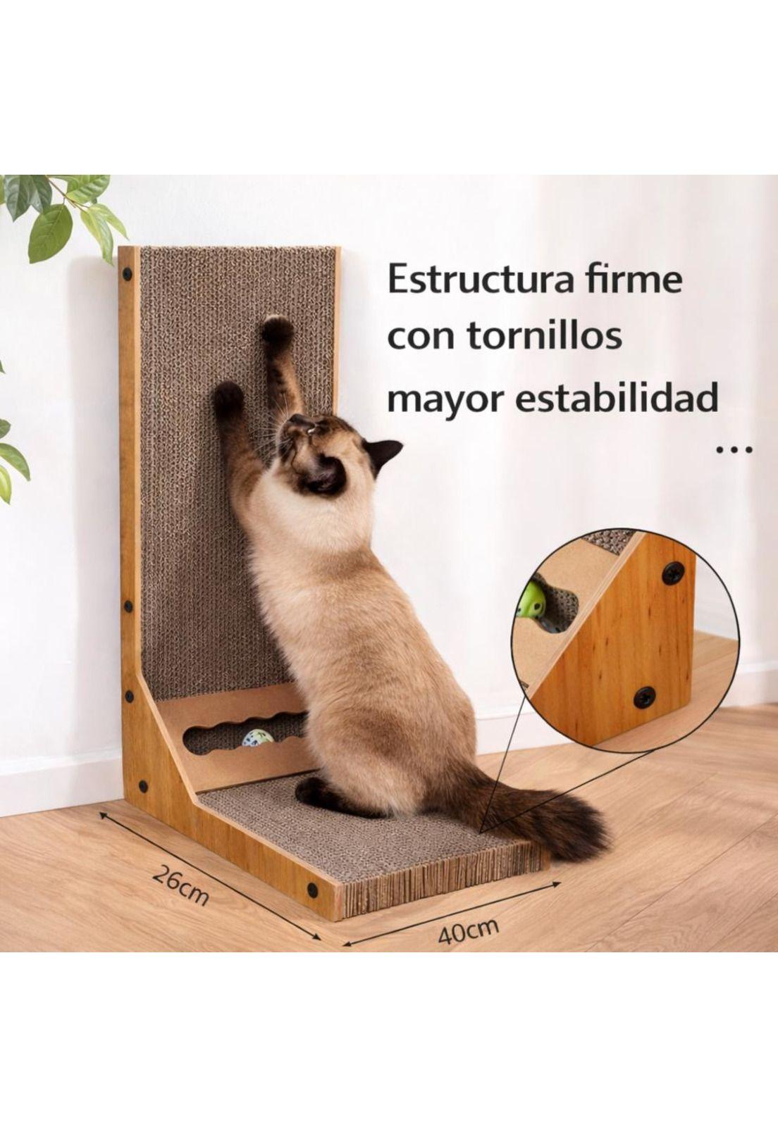 Rascador Para Gatos Madera Forma L Resistente Duradero-4