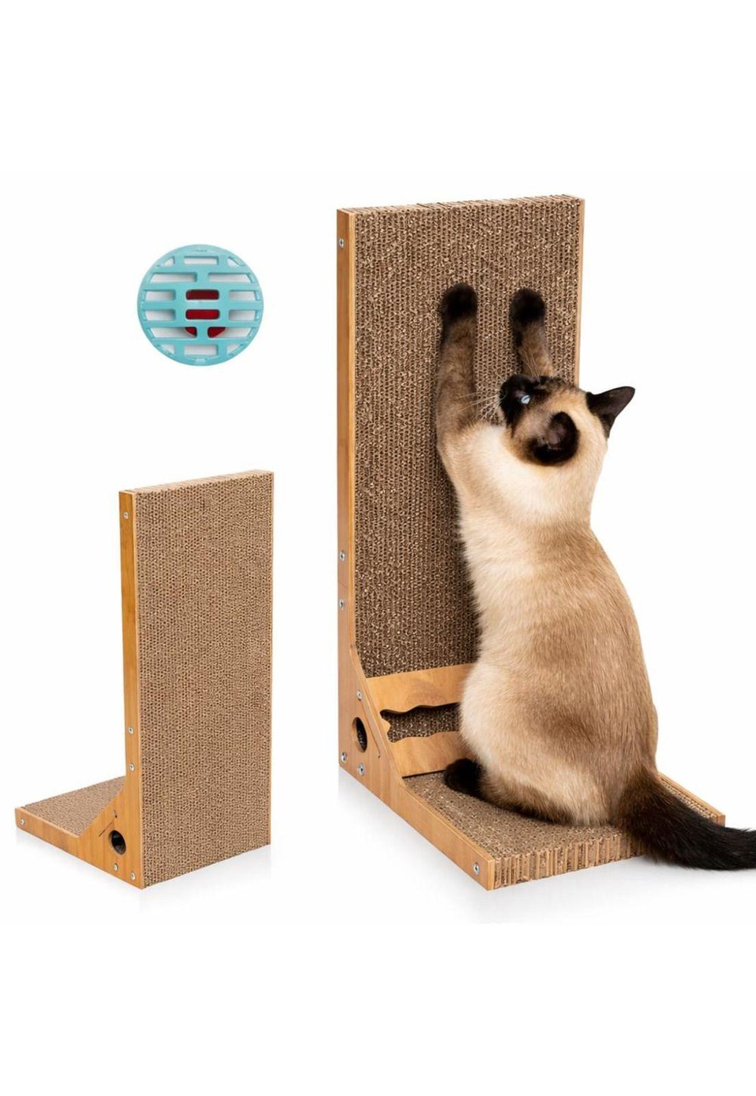 Rascador Para Gatos Madera Forma L Resistente Duradero-5