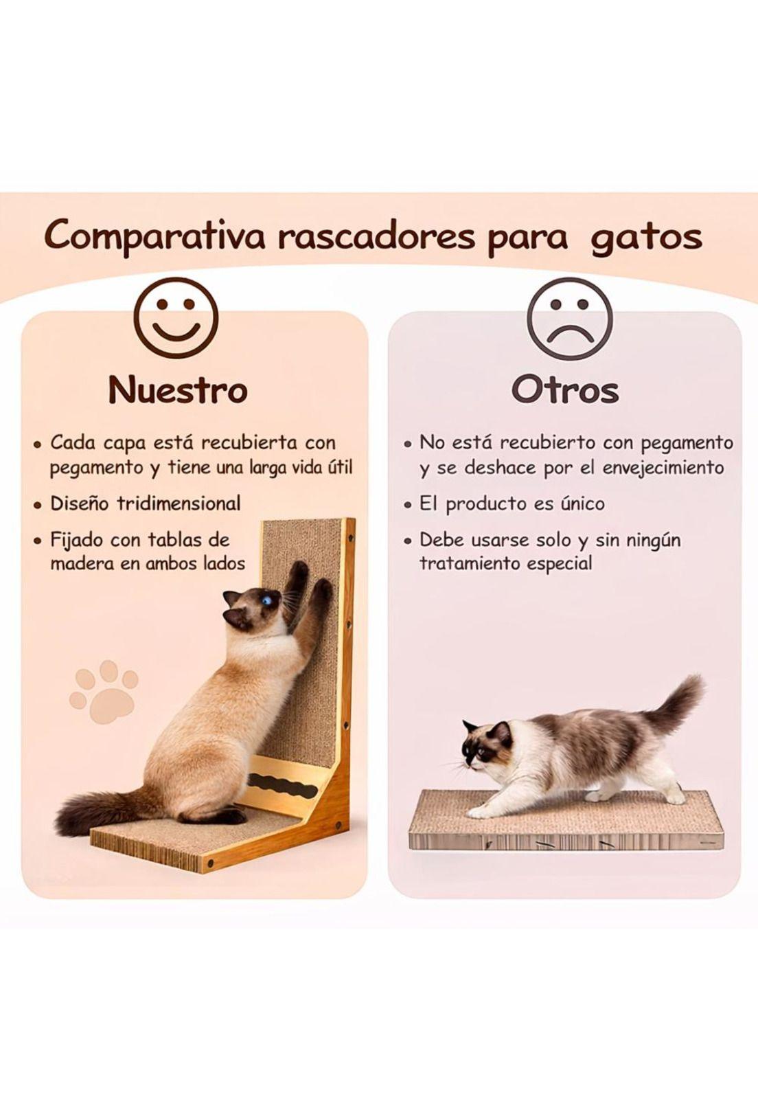 Rascador Para Gatos Madera Forma L Resistente Duradero-6
