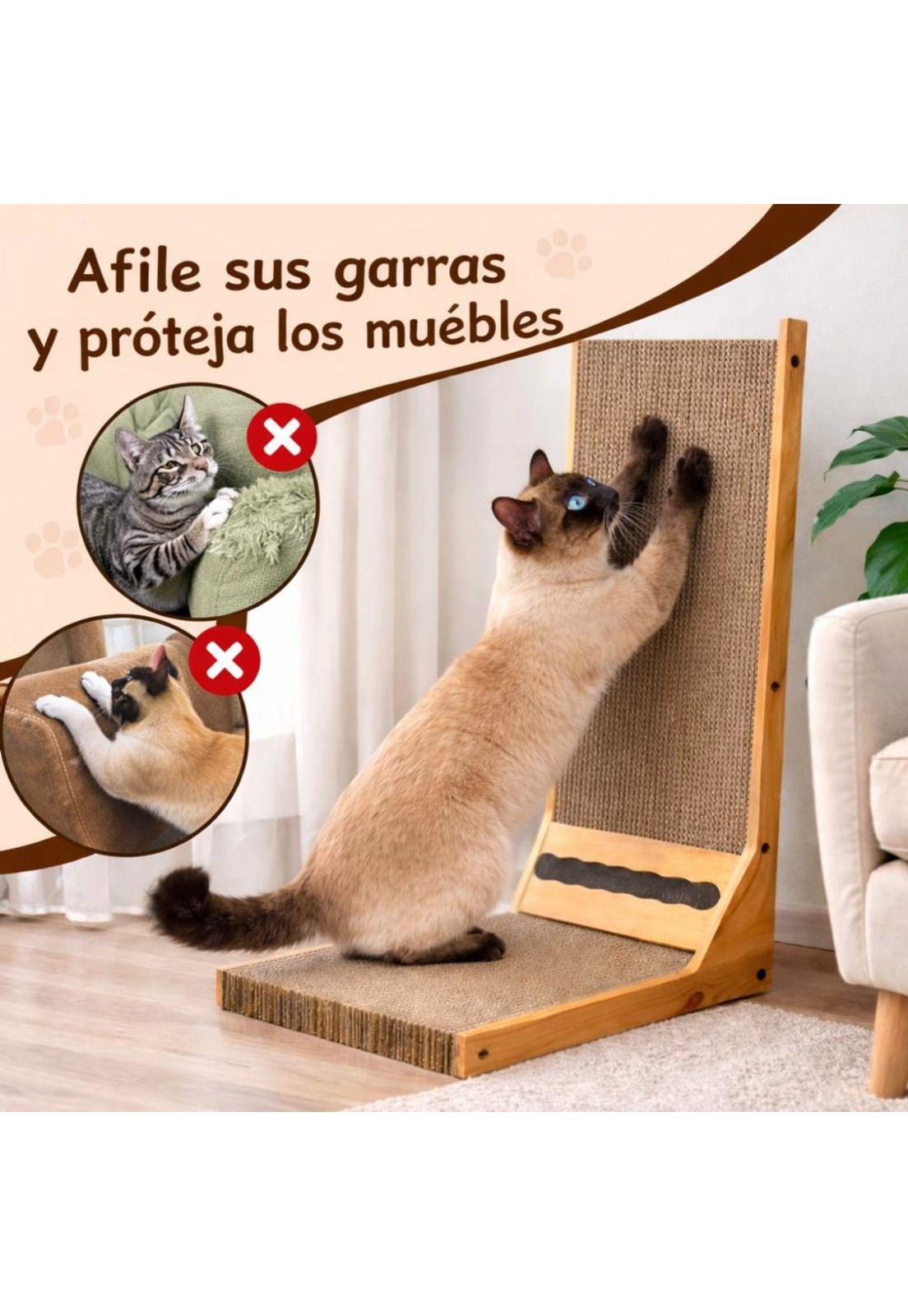 Rascador Para Gatos Madera Forma L Resistente Duradero-7