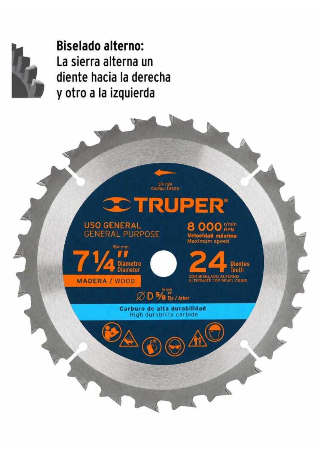 Disco Sierra Circular 7 1/4 Pulgadas 24 Dientes Truper-1