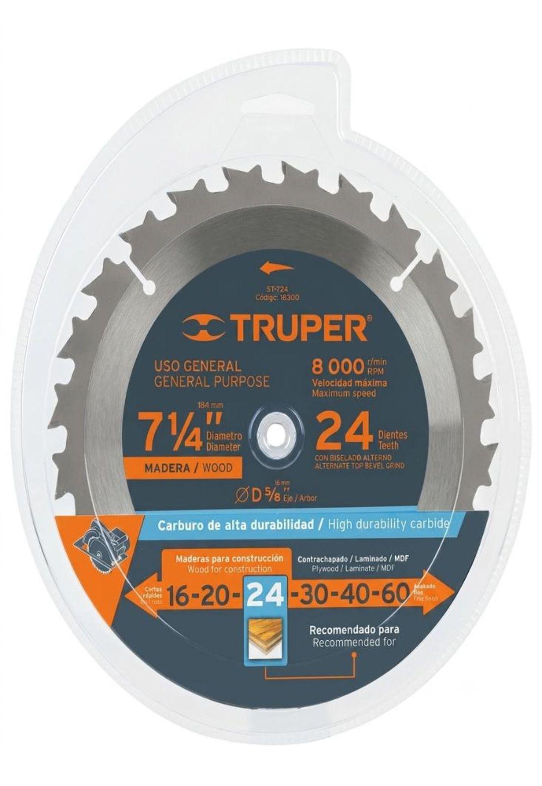 Disco Sierra Circular 7 1/4 Pulgadas 24 Dientes Truper-3