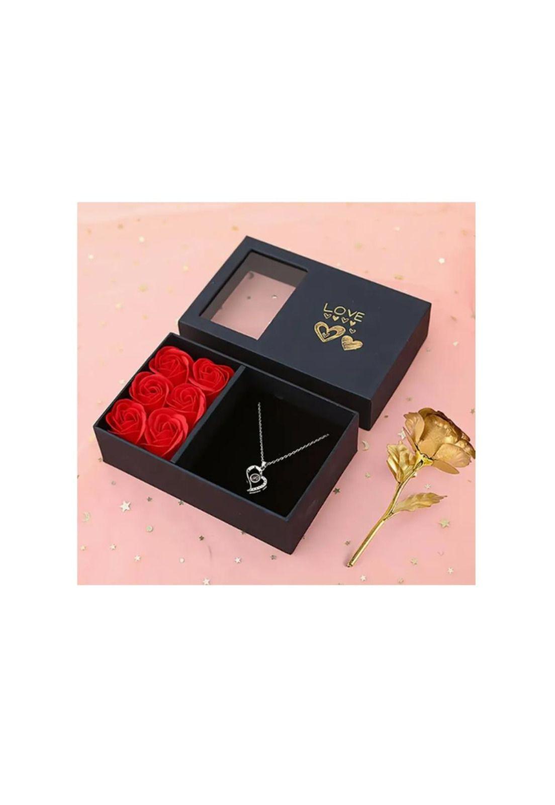 Caja Joyería de Flores Eternas y Collar Love Mujer Amor-4