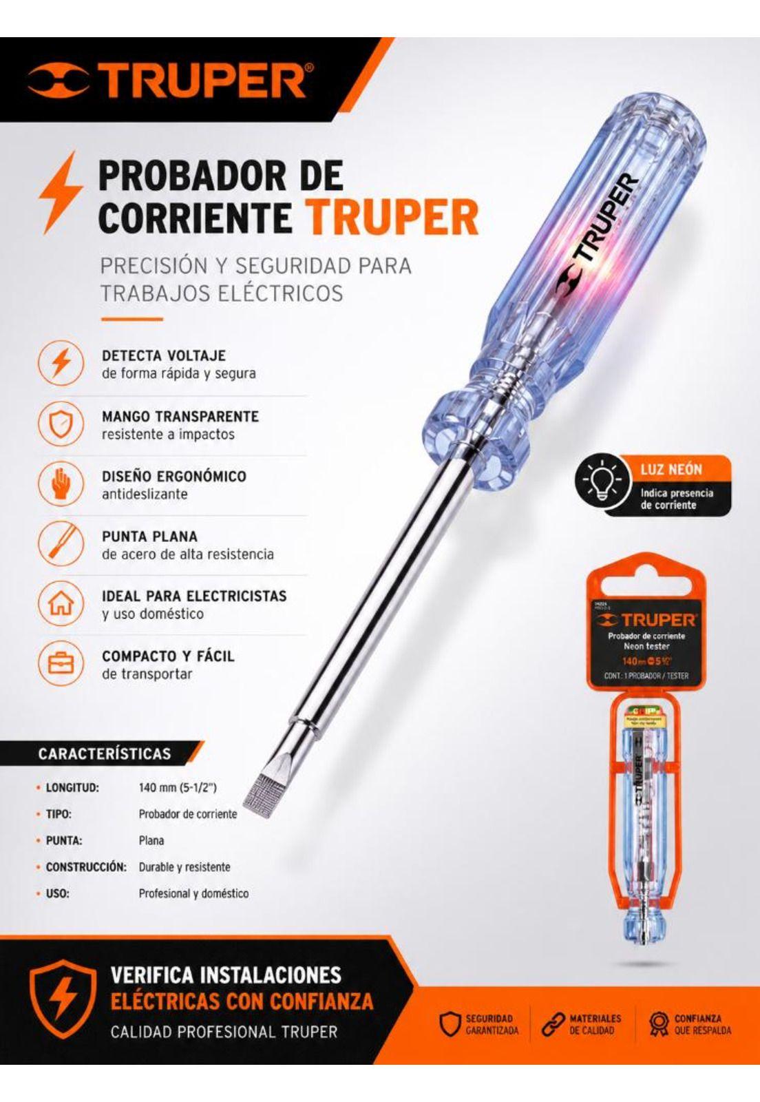 Probador De Corriente Tipo Desarmador Truper Proco-19-4