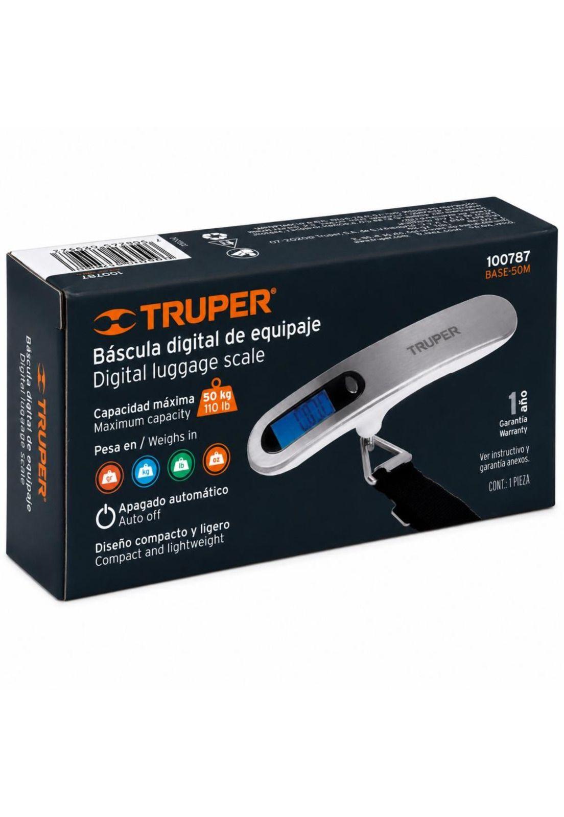 Balanza Digital Truper 50kg LCD  Equipaje Maletas Portátil-3