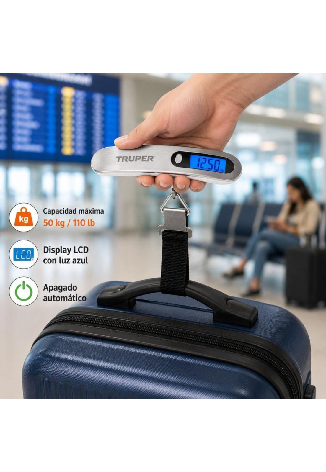 Balanza Digital Truper 50kg LCD  Equipaje Maletas Portátil-4