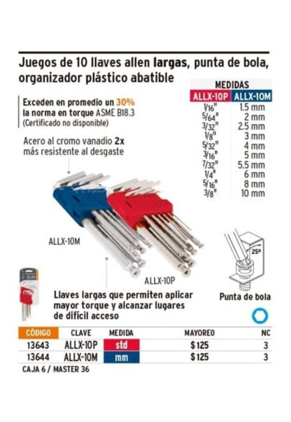Juego De Llaves Allen 7piezas Milimetricas Truper-2