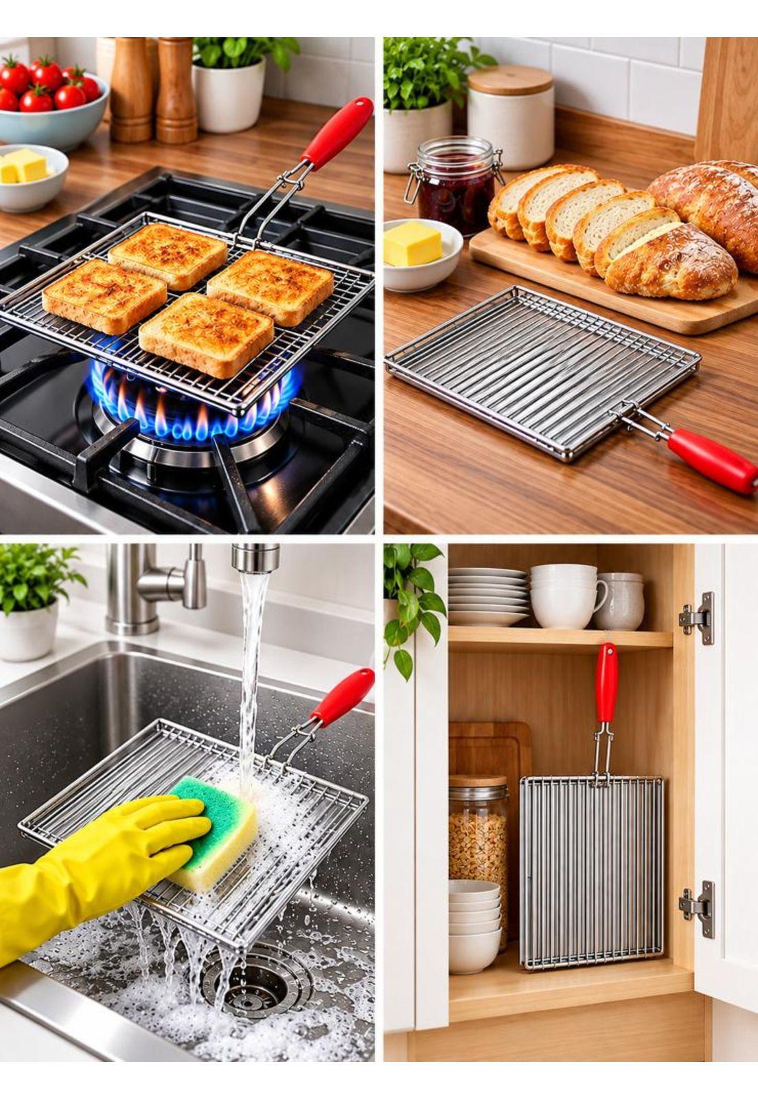 Tostador Manual De Cocina Tostar Pan Cubre Ollas-3