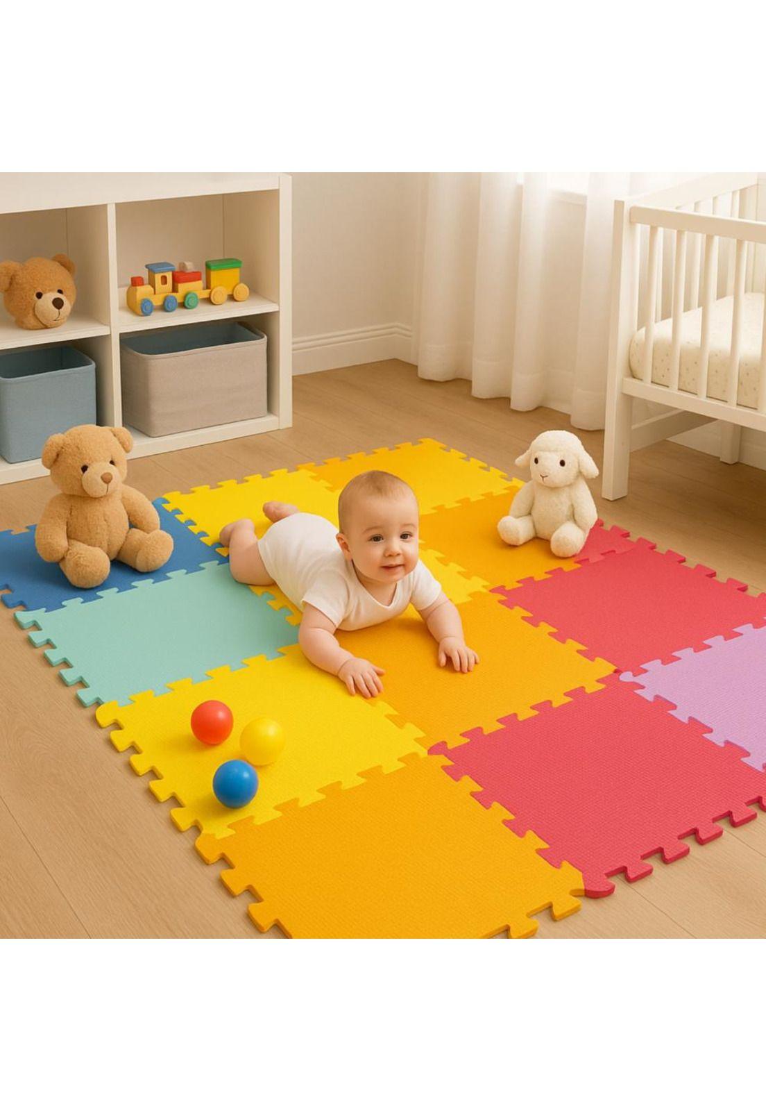 Alfombra Goma EVA   60x60 cm Infantil 12 Piezas de Colores-3