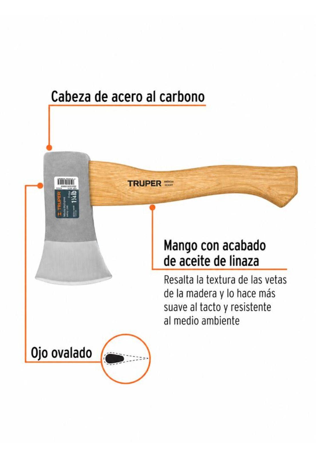 Hacha Cazador 1-1/4 Lb, Mango Hickory 14 , Truper-3