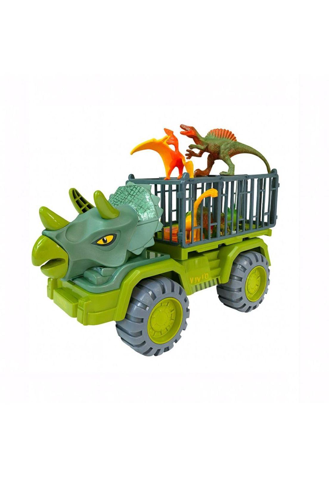 Camión Transporte Dinosaurios Triceratops Rex Juguete Niños-0
