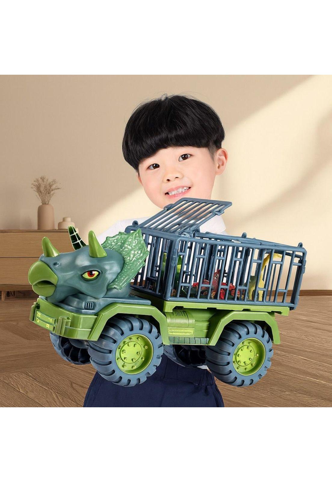 Camión Transporte Dinosaurios Triceratops Rex Juguete Niños-1