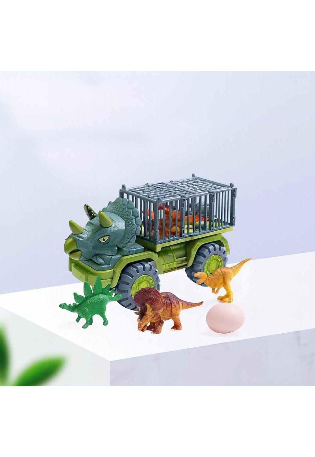 Camión Transporte Dinosaurios Triceratops Rex Juguete Niños-4