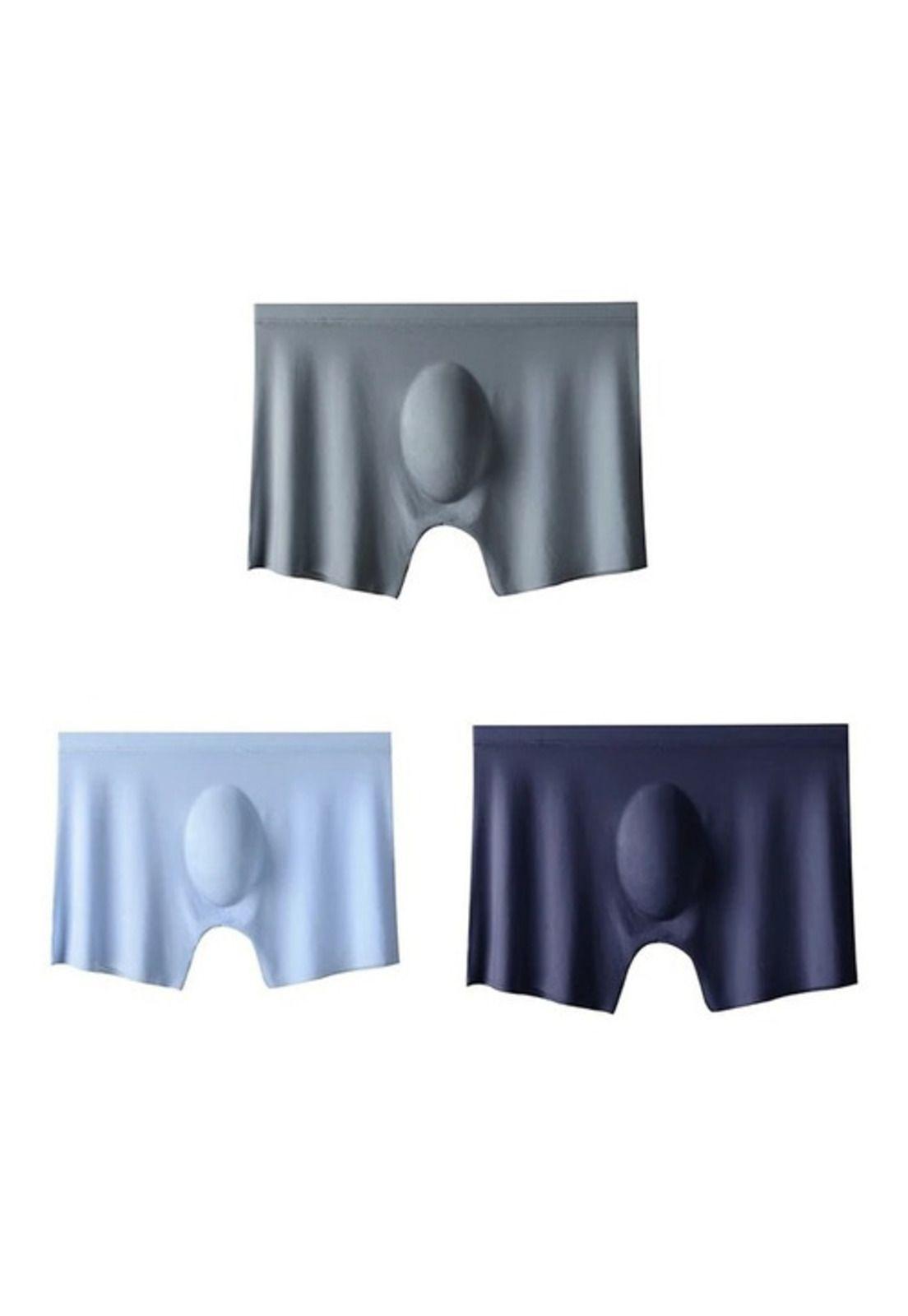 Boxer De Seda Sexy Trasnlucido Hombre Sin Costura 3piezas-1