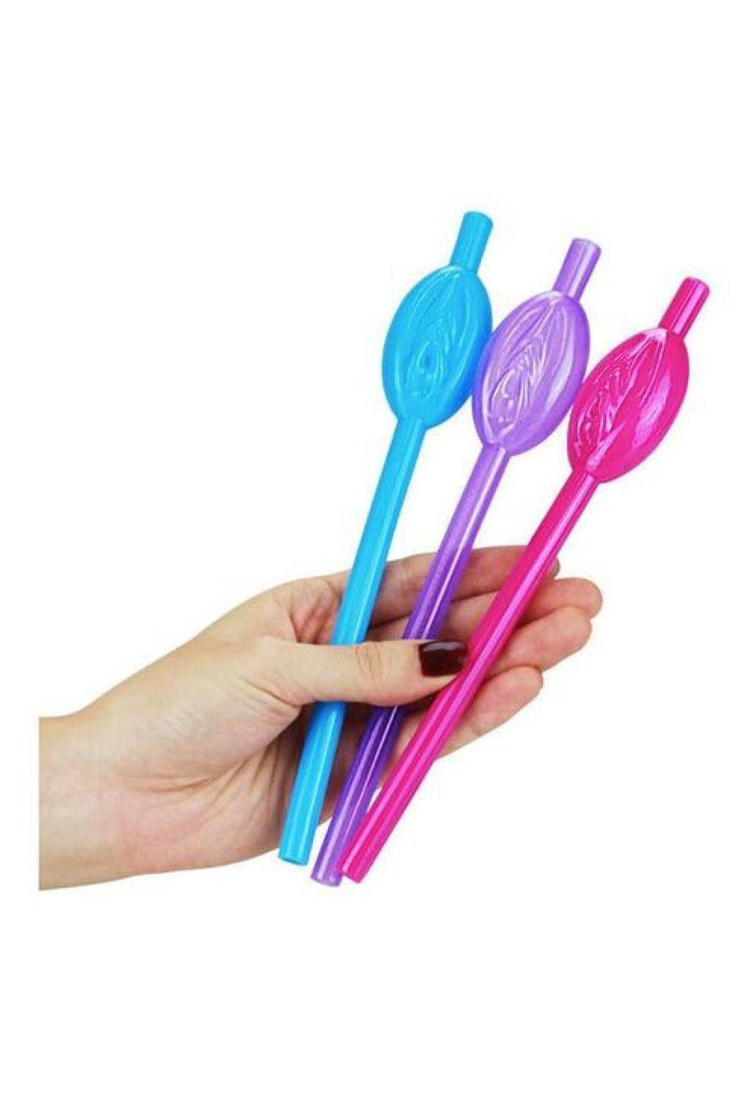 Bombillas , Pitillos , Sorbetes Forma De Vagina Set 9 Pzas-2