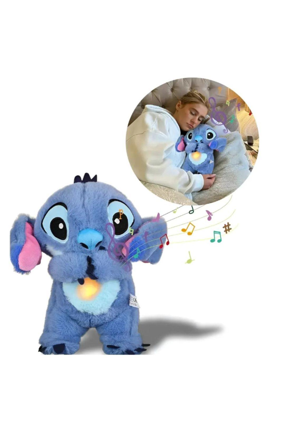 Peluche Stitch Respira Interactivo Duerme relaja Musica Luz-2