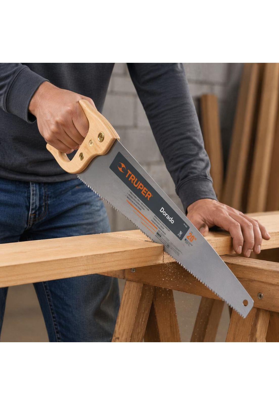 Serrucho Carpintero 22 Mango Madera Truper Profesional-2