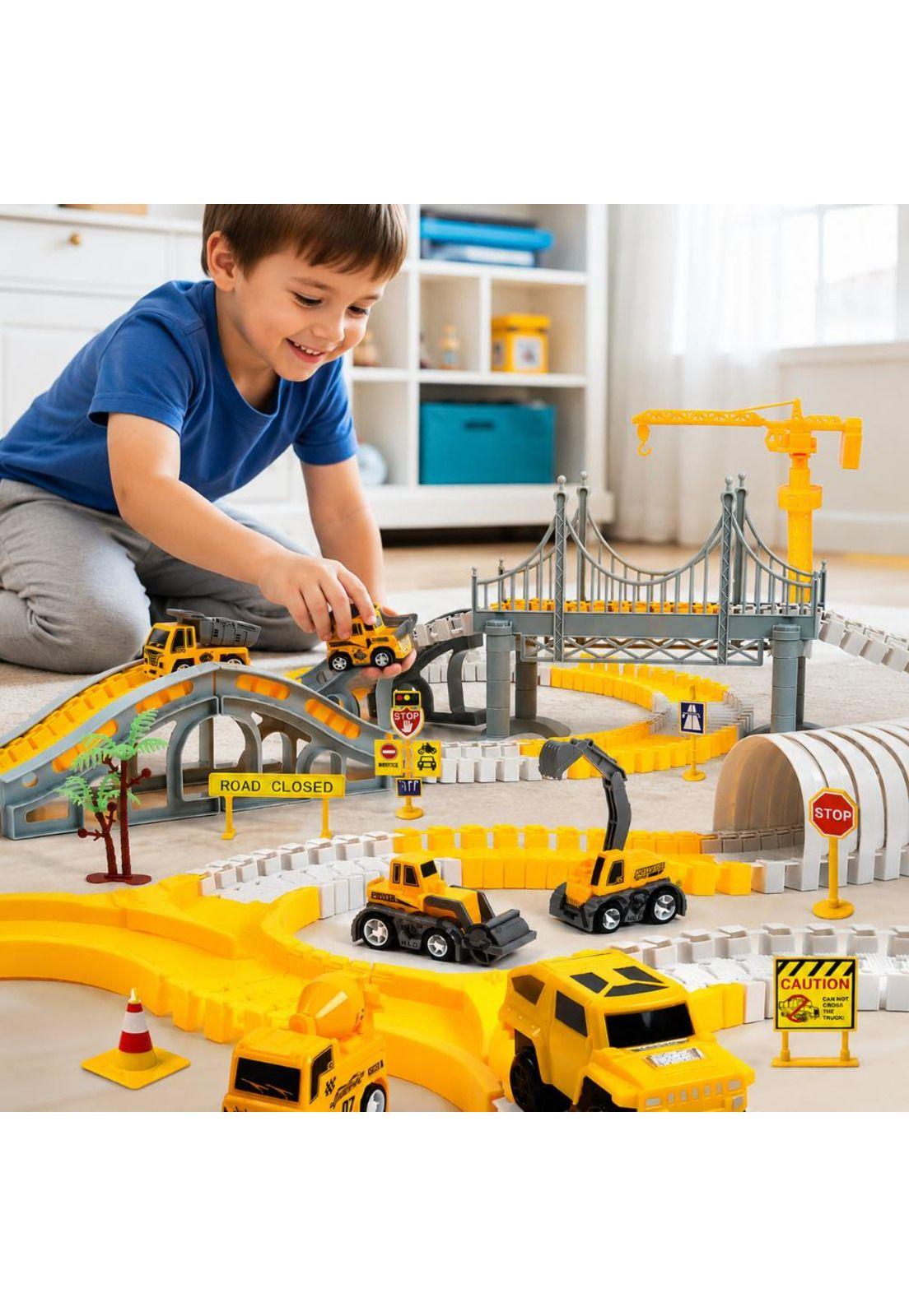 Set Pista De Autos Infantil Bloques Armables-1