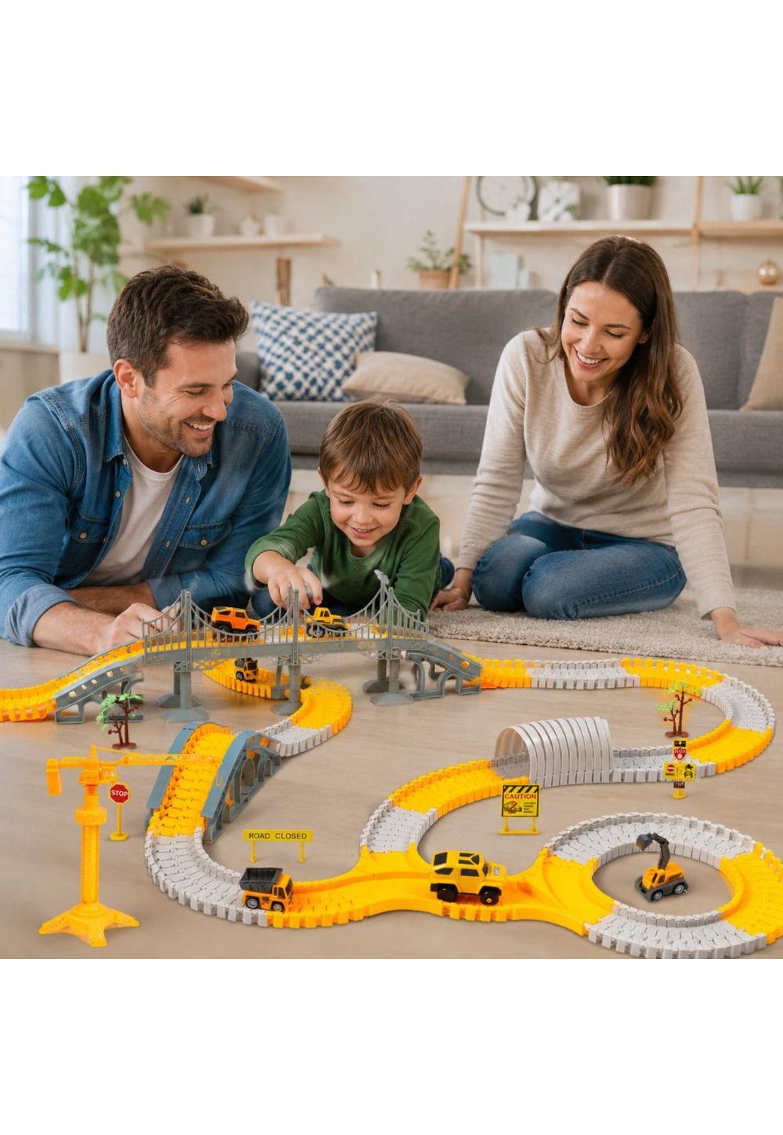 Set Pista De Autos Infantil Bloques Armables-5