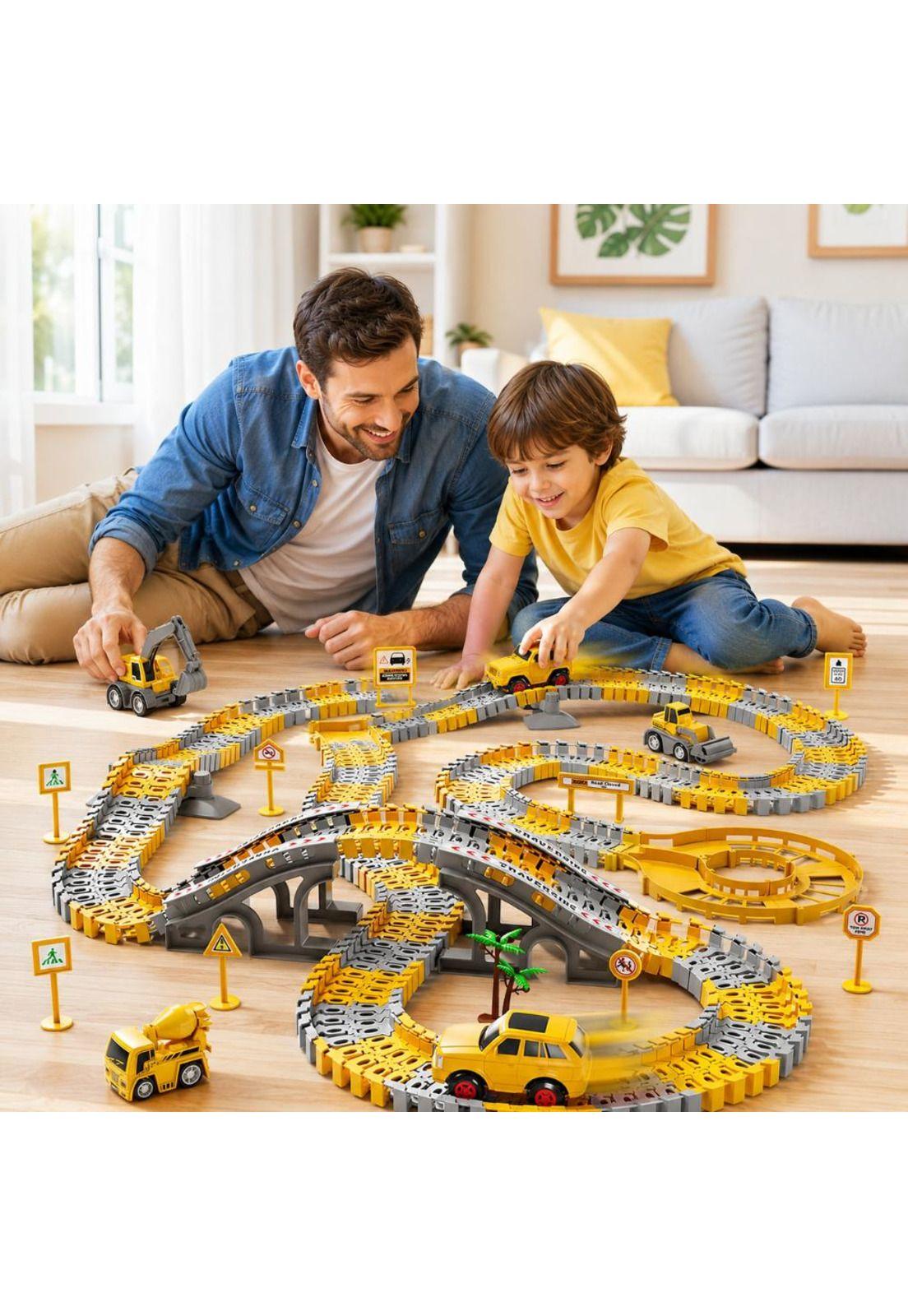 Set Pista De Autos Infantil Bloques Armables-8