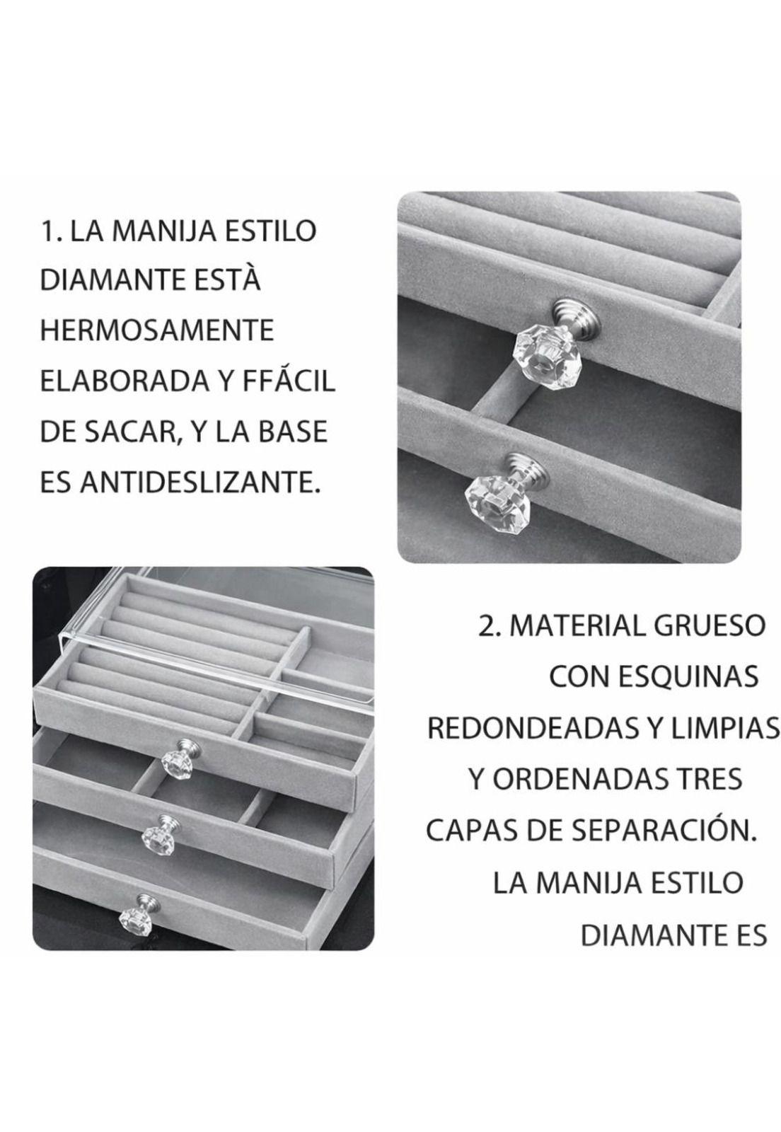 Organizador de Joyas Elegante 2 Pisos Acrílico Caja Joyero-5