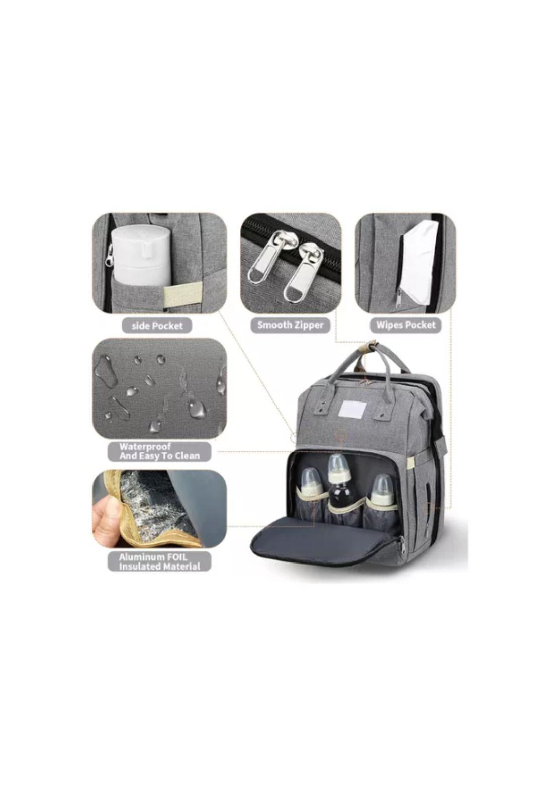Mochila 3 En 1 Pañalera Cuna Y Mudador Portátil Para Bebés-3