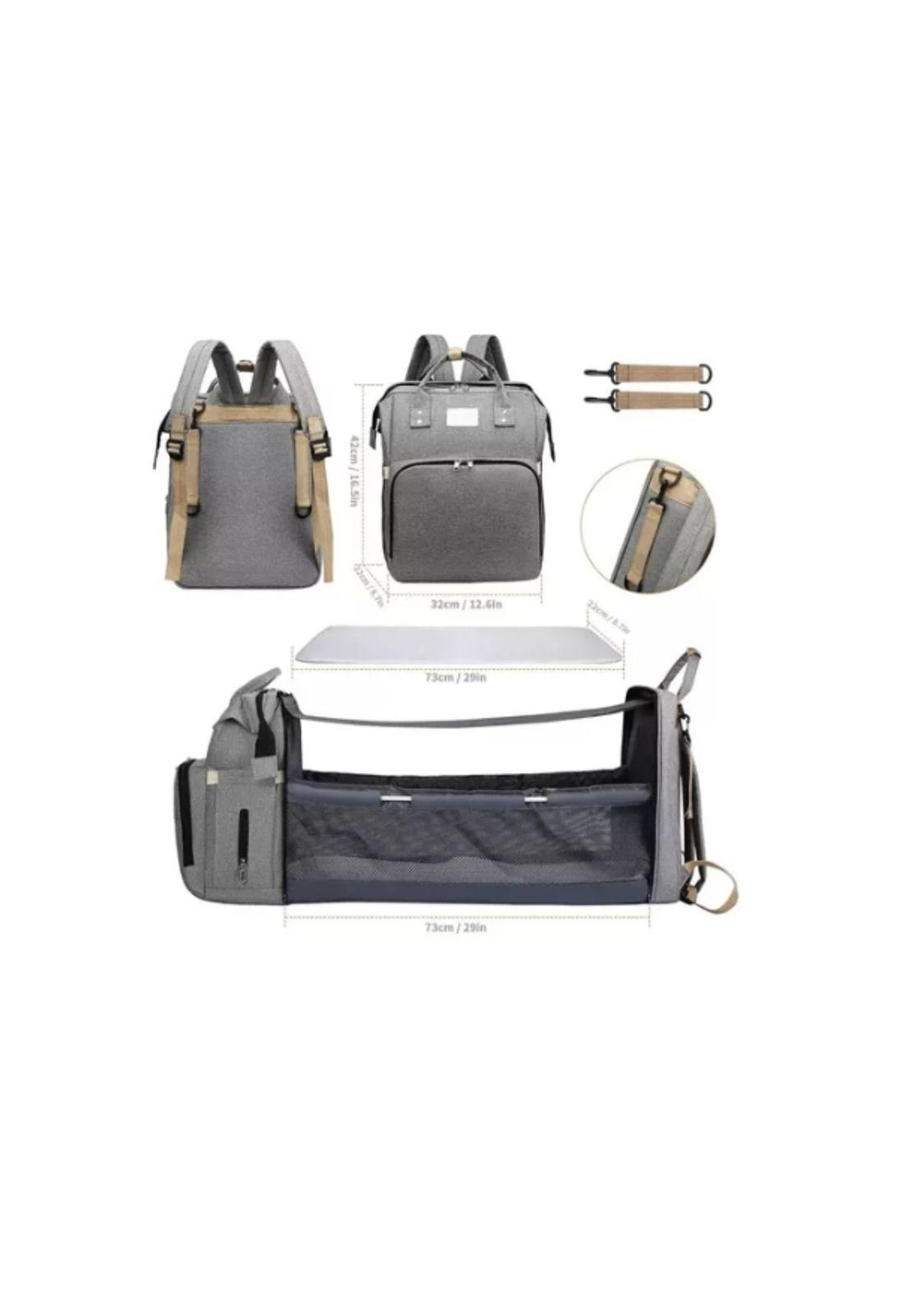 Mochila 3 En 1 Pañalera Cuna Y Mudador Portátil Para Bebés-4
