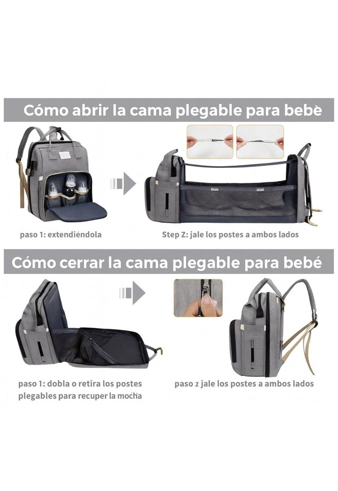 Mochila 3 En 1 Pañalera Cuna Y Mudador Portátil Para Bebés-2