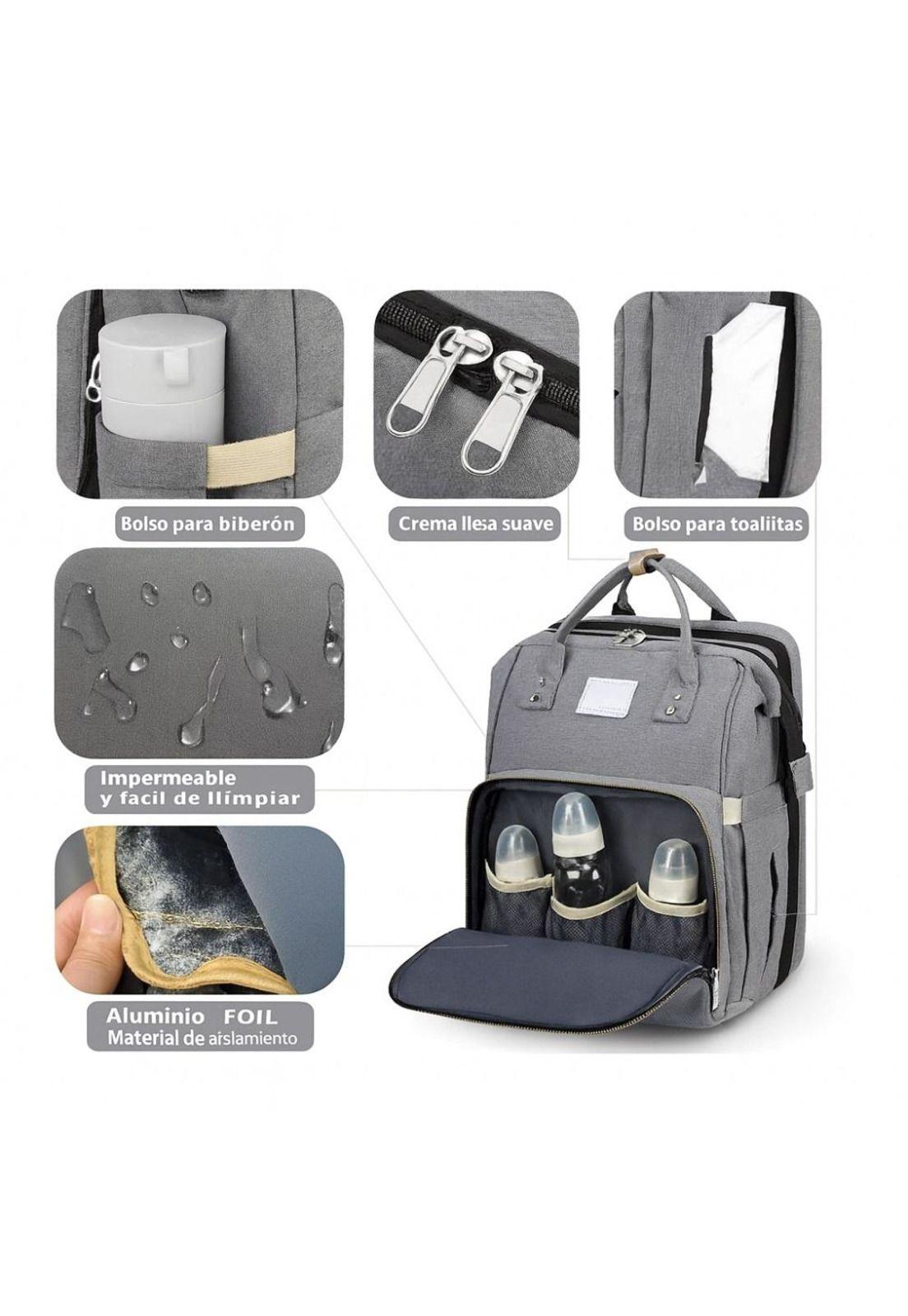 Mochila 3 En 1 Pañalera Cuna Y Mudador Portátil Para Bebés-3