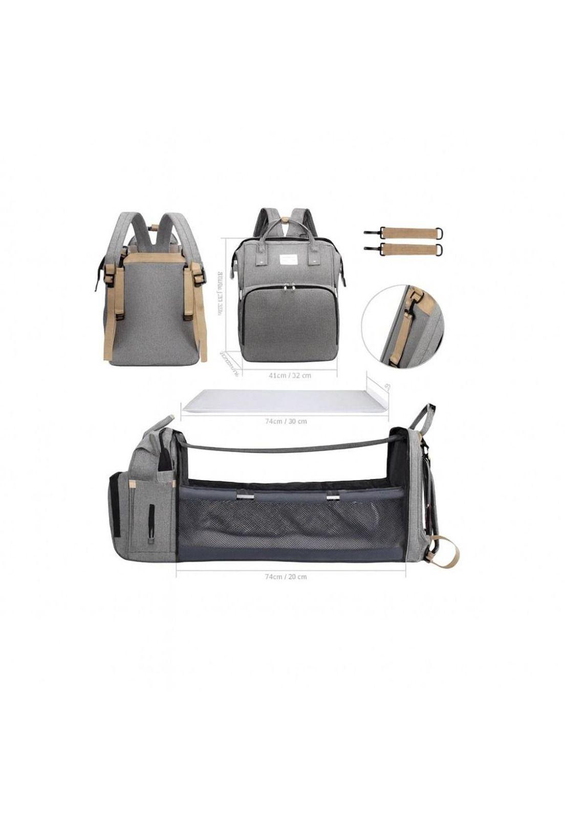 Mochila 3 En 1 Pañalera Cuna Y Mudador Portátil Para Bebés-4