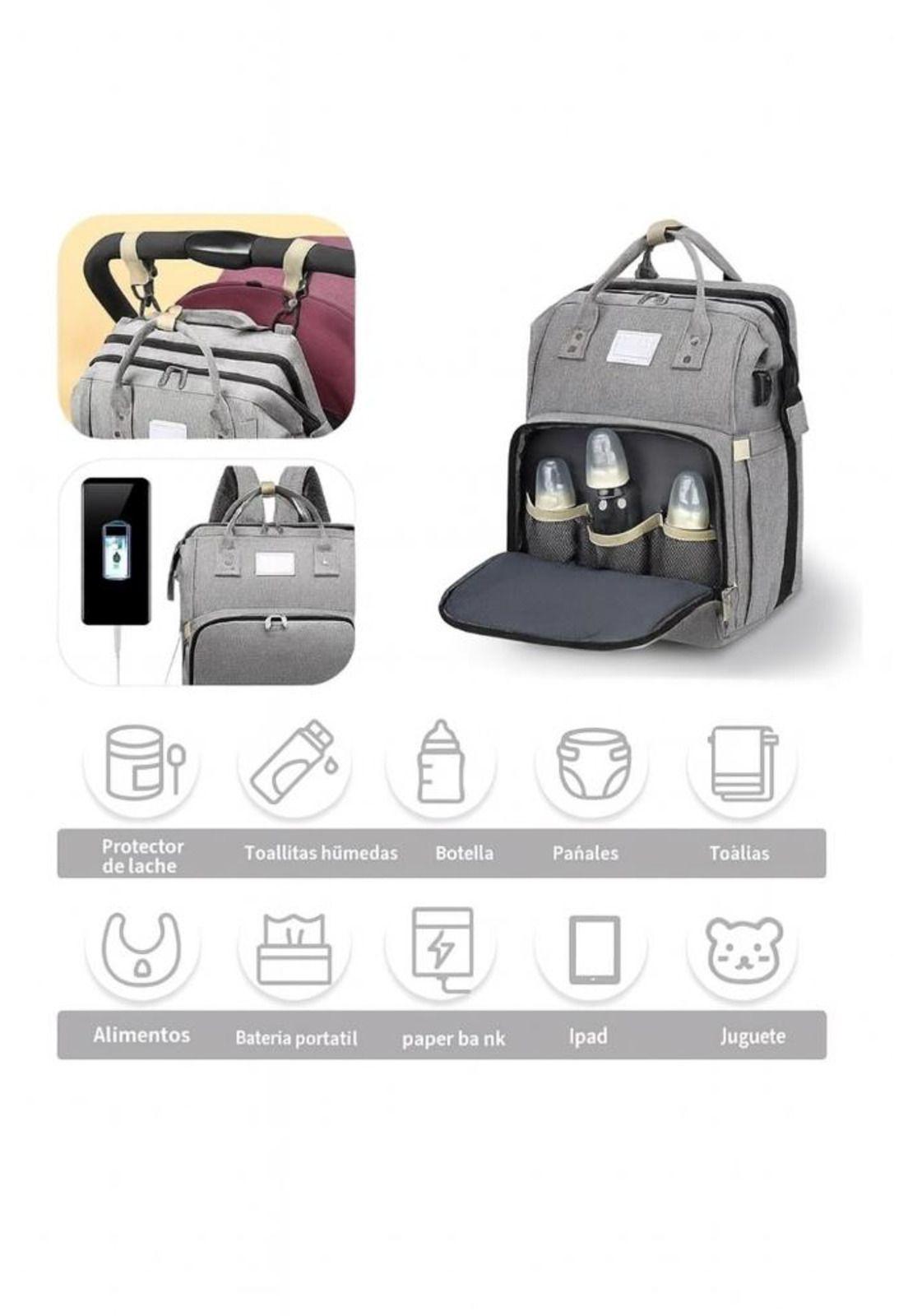 Mochila 3 En 1 Pañalera Cuna Y Mudador Portátil Para Bebés-7