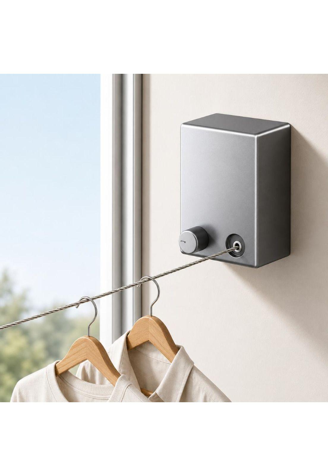 Tendedero Extensible Retráctil de Acero Anticaida 4.2m Ropa-2