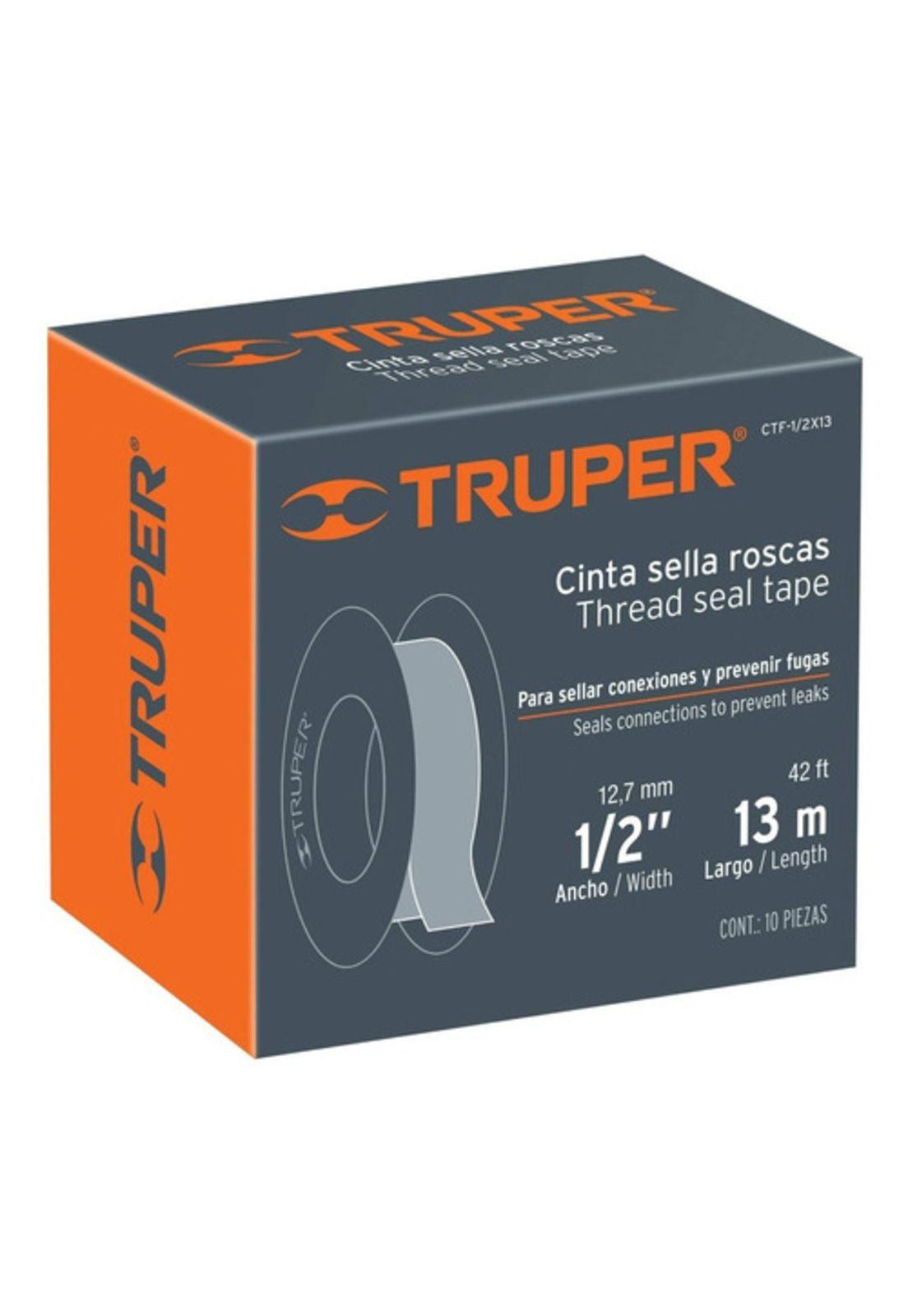 Cinta Teflon Truper Profesional 1/2 10 Unidades-0