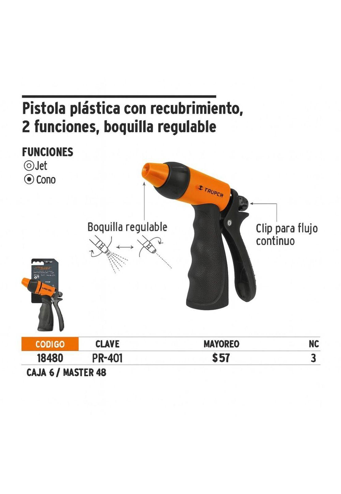 Pistola Para Riego Plástica Reforsada, 2 Funciones Truper-3