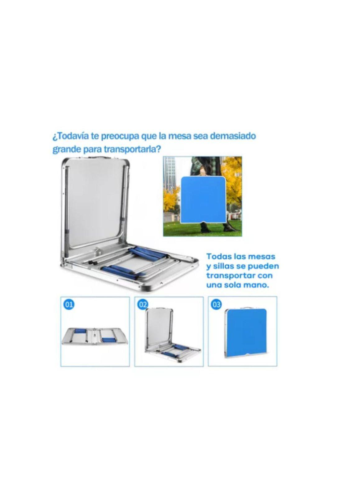 Mesa plegable portátil 4 Sillas de aleación Aluminio Camping-3