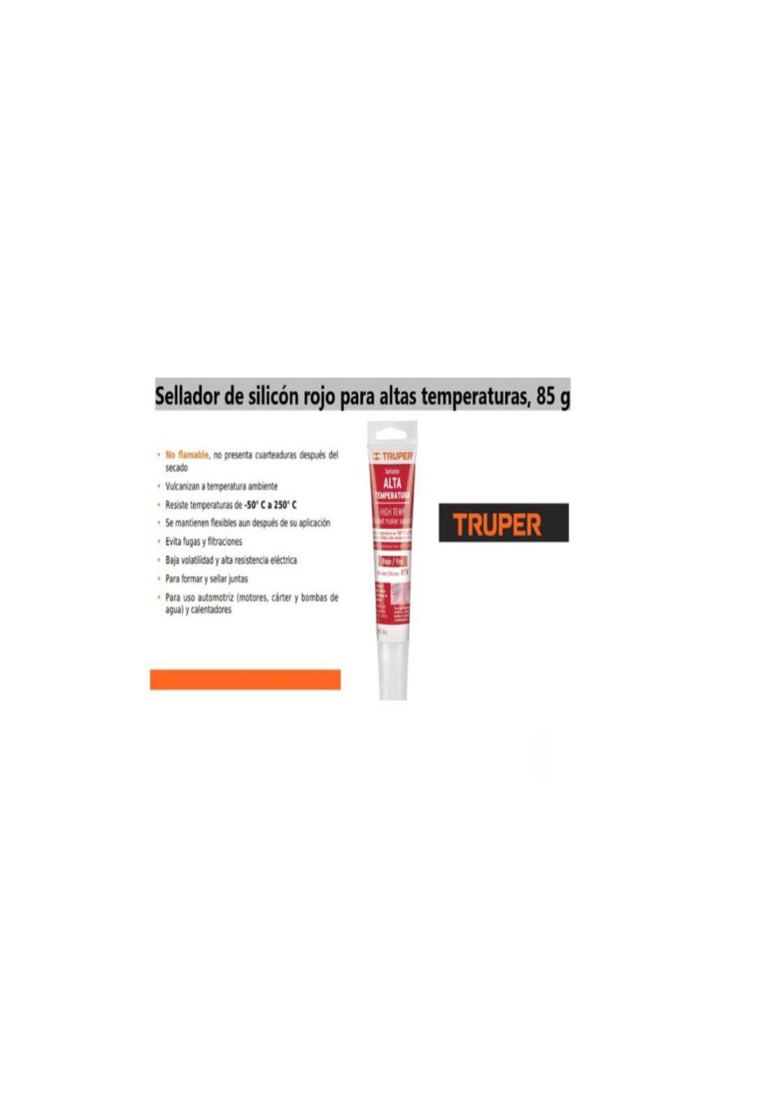 Silicona Sellador Rojo Para Altas Temperaturas 85g Truper-2