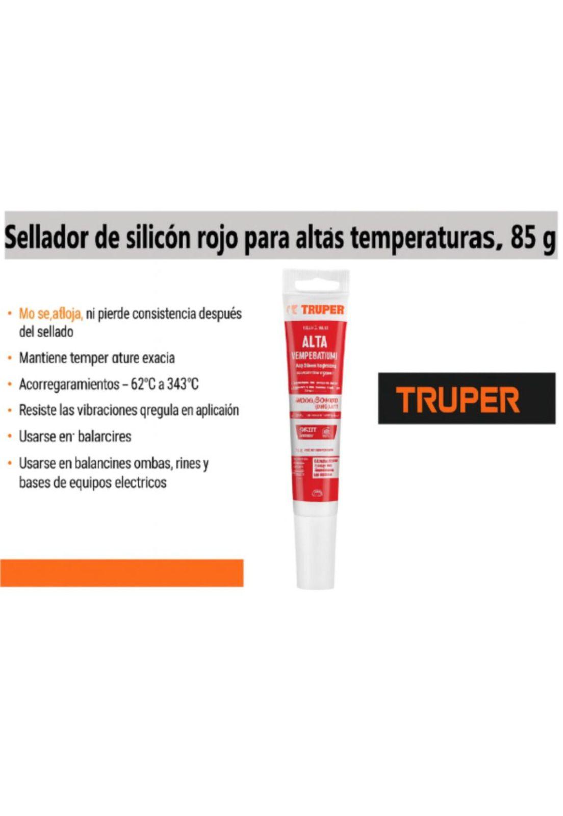 Silicona Sellador Rojo Para Altas Temperaturas 85g Truper-2
